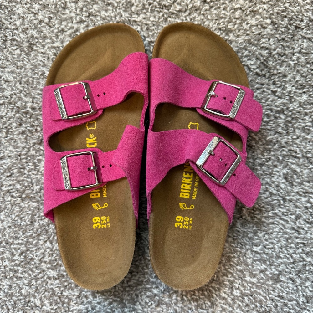 Birkenstock Pink Suede Sandals